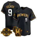 Men's Milwaukee Brewers Home & Bob Uecker Patch Vapor Premier Limited Jersey - All Stitched