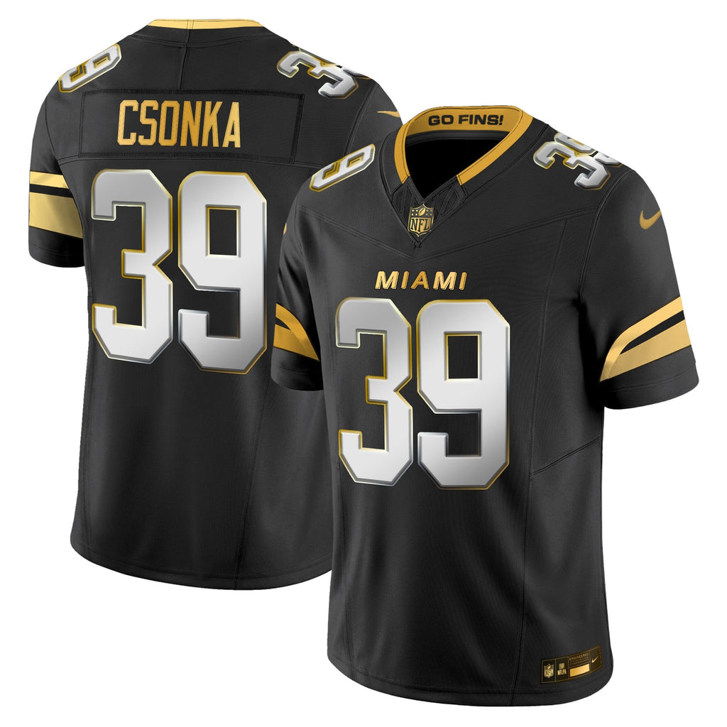 Men's Miami Dolphins 2025 "Rivalries" Gold Vapor Limited Jersey - All Stitched