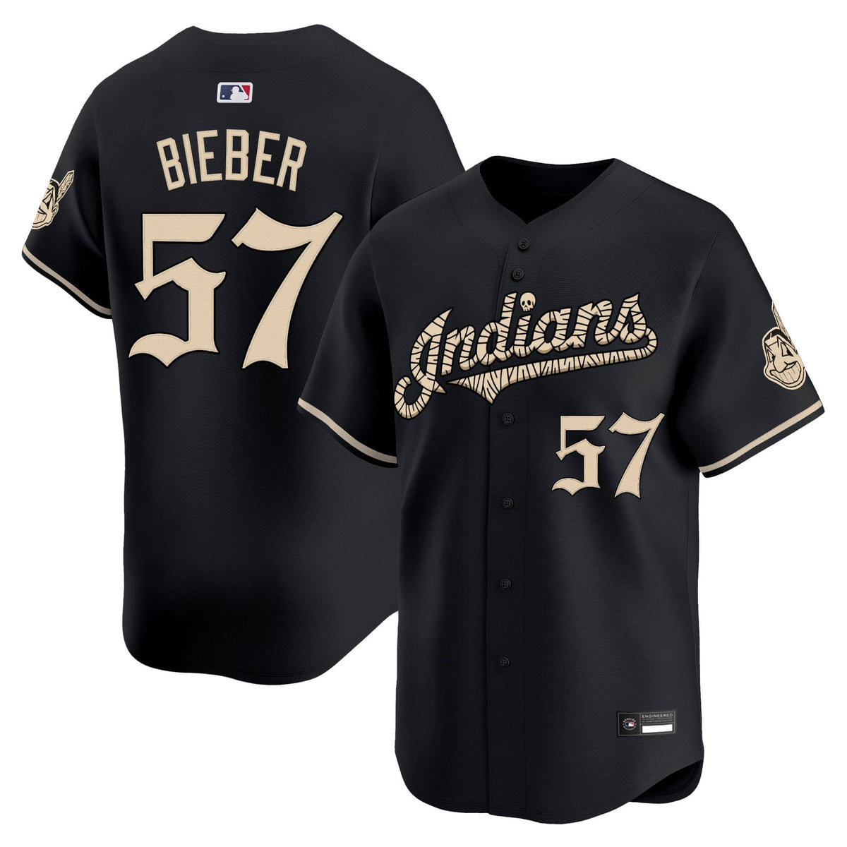 Cleveland Indians 'Halloween Mummy Edition' Vapor Premier Limited Jersey - Stitched