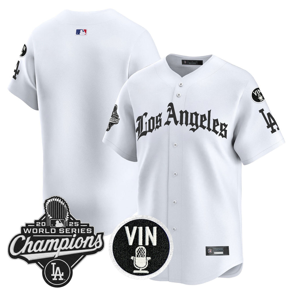 Men's Dodgers 2025 World Series Champions Vapor Premier Limited Jersey - LA Gothic Edition - All Stitched