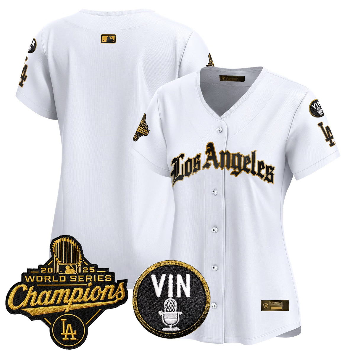 Women's Dodgers 2025 World Series Champions Vapor Premier Limited Jersey - LA Gothic Edition - All Stitched