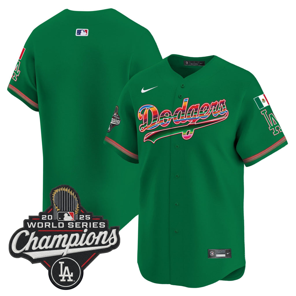 Men's Dodgers Mexico 2025 World Series Champions Vapor Premier Limited Jersey - All Stitched