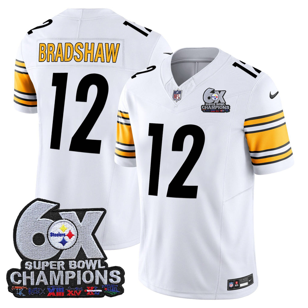 Men's Pittsburgh Steelers 6-Time Champions Patch Vapor Limited Jersey - All Stitched