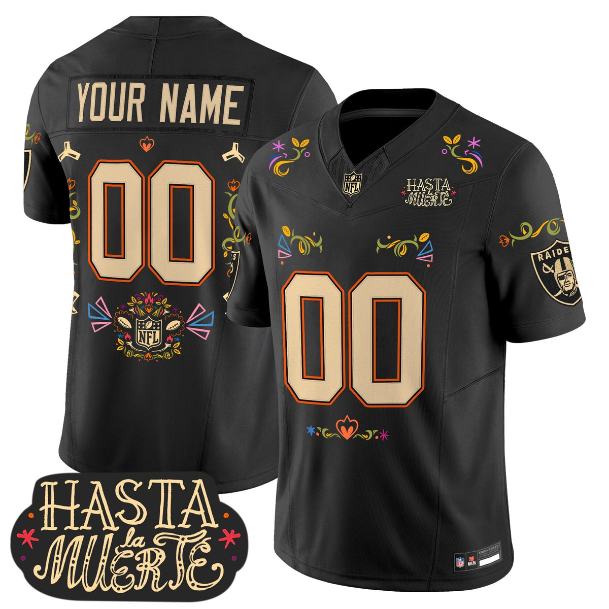 Las Vegas Raiders Mexico 'Hasta la Muerte Edition' Vapor Limited Custom Jersey - All Printed