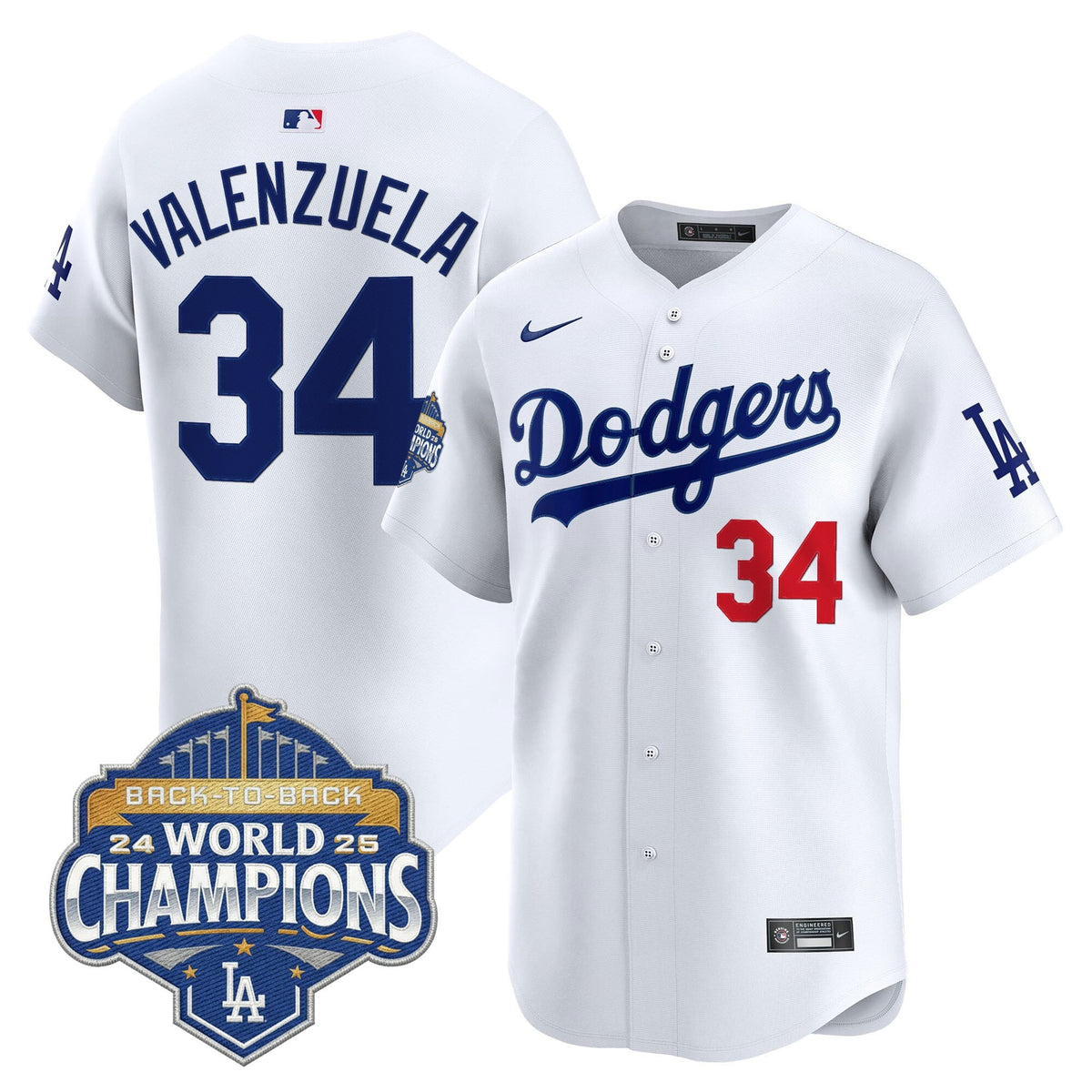 Men's Dodgers 2025 Back-To-Back Champions Vapor Premier Limited Jersey - All Stitched
