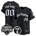 Dodgers 2025 Back-To-Back Champions Vapor Premier Limited Custom Jersey - LA Gothic Edition - All Stitched