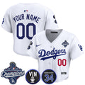 Dodgers 2025 World Series Champions Crop Top Baseball Custom Jersey - Vin Scully & Fernando Patch - All Stitched