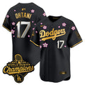 Men's Dodgers 2025 World Series Champions x Tokyo Series Gold Trim Vapor Premier Limited Jersey - Stitched