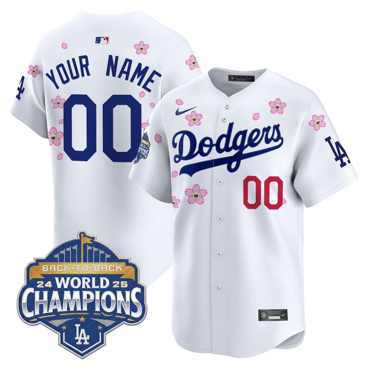Dodgers 2025 Back-To-Back Champions x Tokyo Series Vapor Premier Limited Custom Jersey - Stitched
