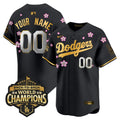 Dodgers 2025 Back-To-Back Champions x Tokyo Series Gold Trim Vapor Premier Limited Custom Jersey - Stitched