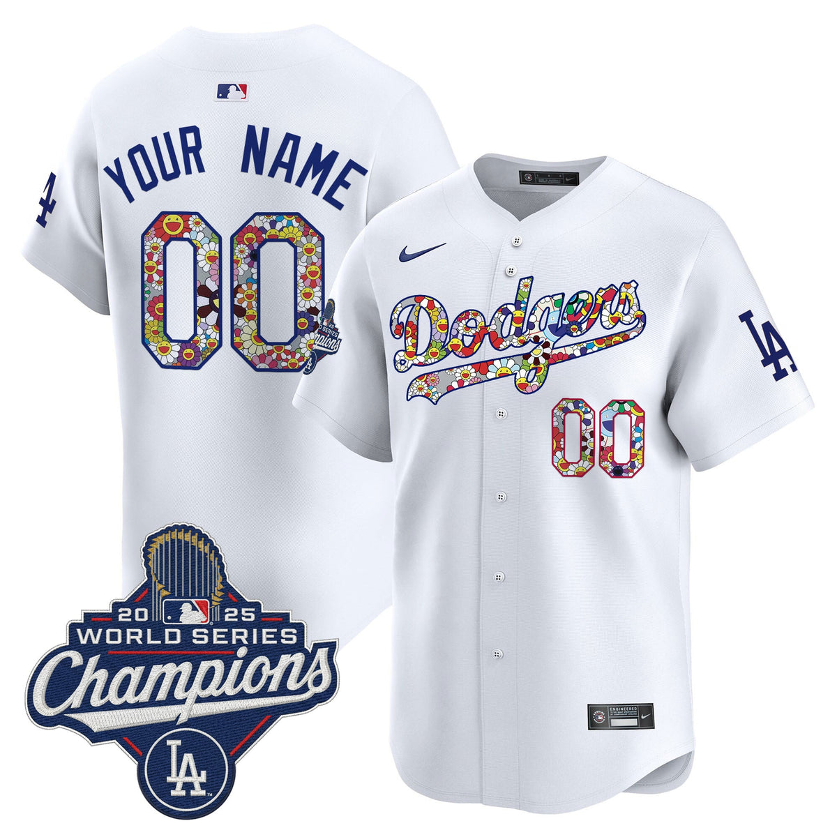 Dodgers 2025 World Series Champions x Takashi Murakami Vapor Premier Limited Custom Jersey - Stitched