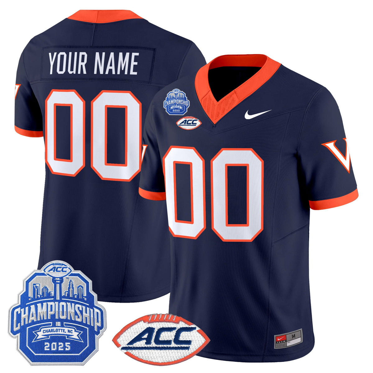 Virginia Cavaliers 1995 Throwbacks Vapor Limited Custom Jersey - 2025 ACC Championship Patch - All Stitched