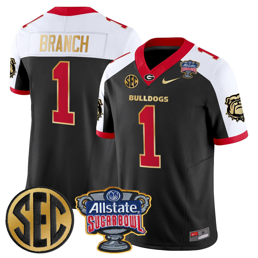 Men's Georgia Bulldogs Sugar Bowl Patch Vapor Limited Jersey - All Stitched