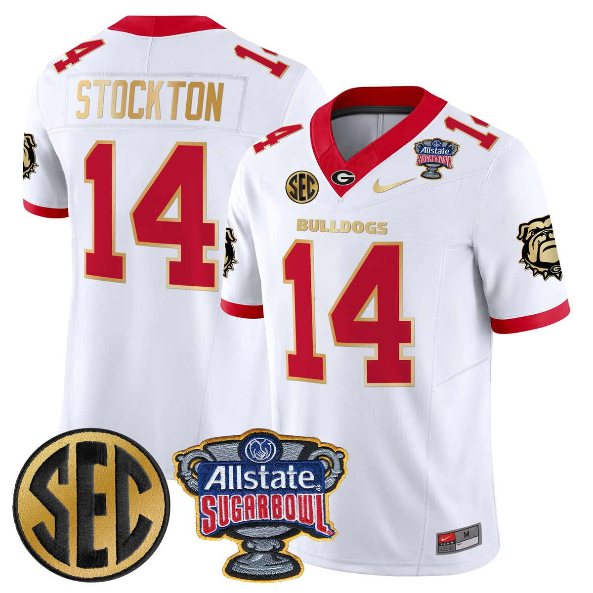 Men's Georgia Bulldogs Sugar Bowl Patch Vapor Limited Jersey - All Stitched