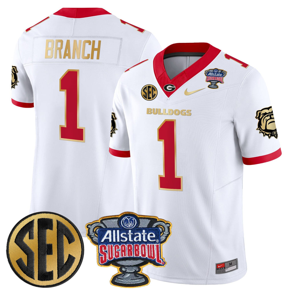 Men's Georgia Bulldogs Sugar Bowl Patch Vapor Limited Jersey - All Stitched