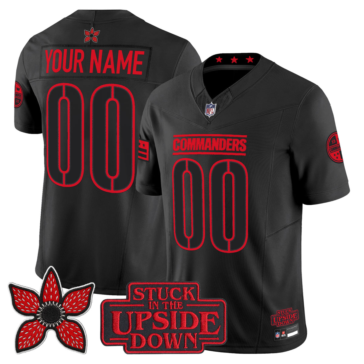 Washington Commanders 'Stranger Things Edition' Vapor Limited Custom Jersey - All Stitched
