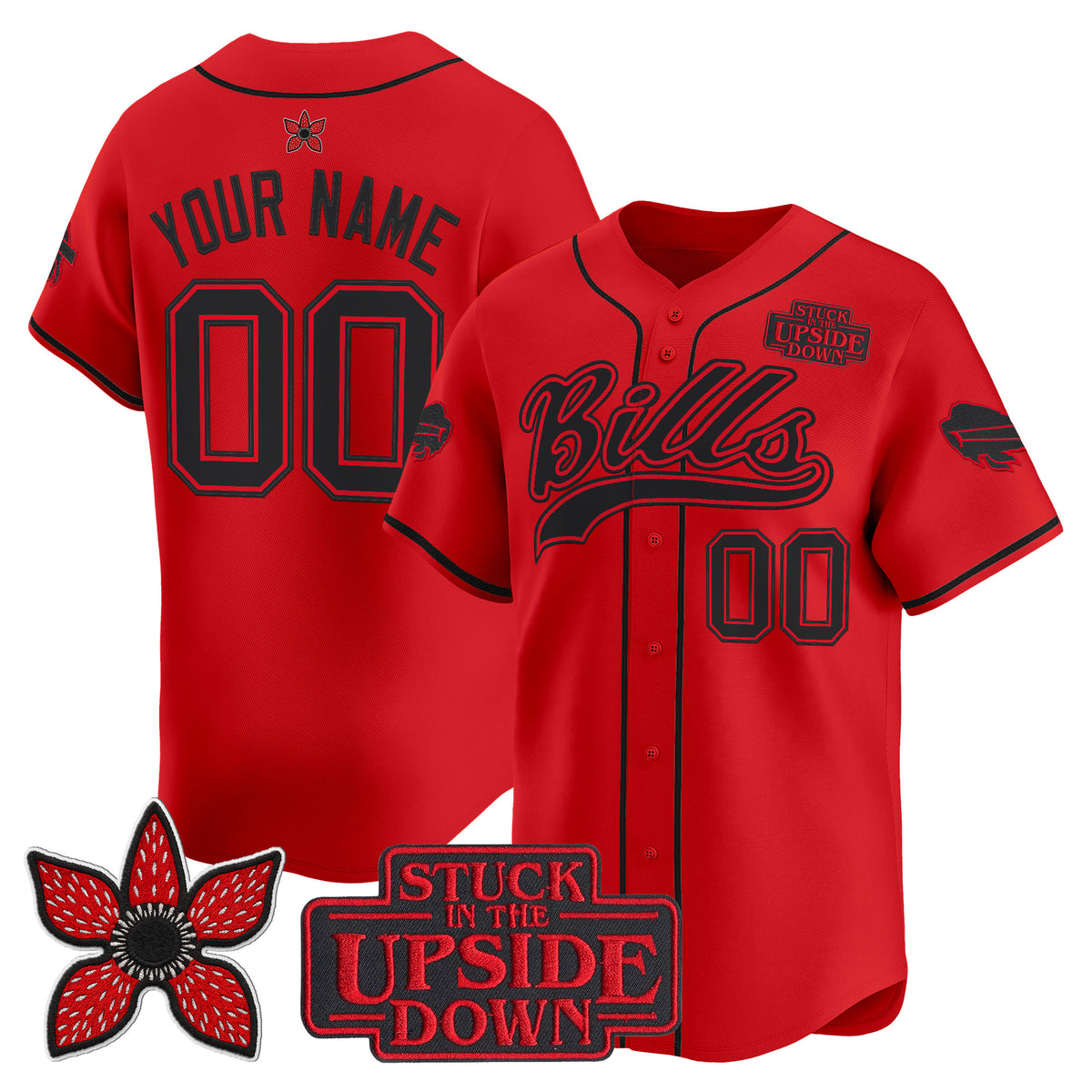 Buffalo Bills 'Stranger Things Edition' Vapor Baseball Custom Jersey - All Stitched
