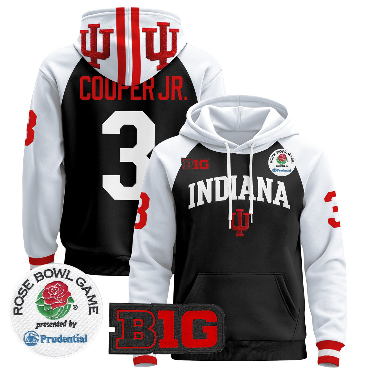 Men's Indiana Hoosiers 2025 Rose Bowl Premium Pullover Hoodie - All Stitched