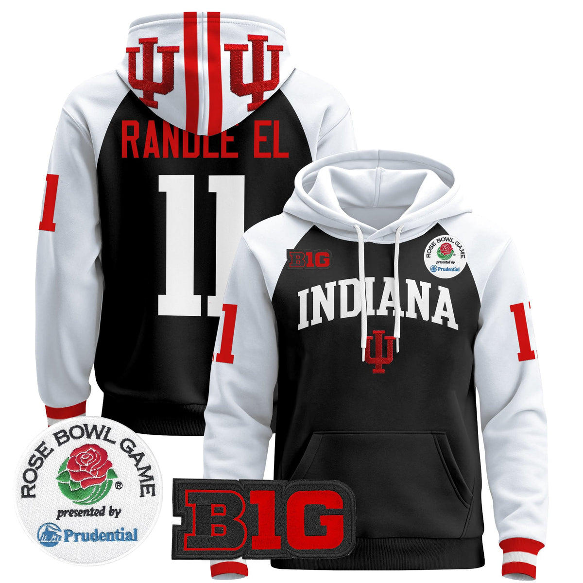 Men's Indiana Hoosiers 2025 Rose Bowl Premium Pullover Hoodie - All Stitched