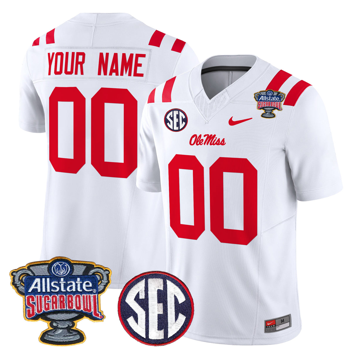 Ole Miss Rebels 2026 Sugar Bowl Vapor Limited Custom Jersey - All Stitched