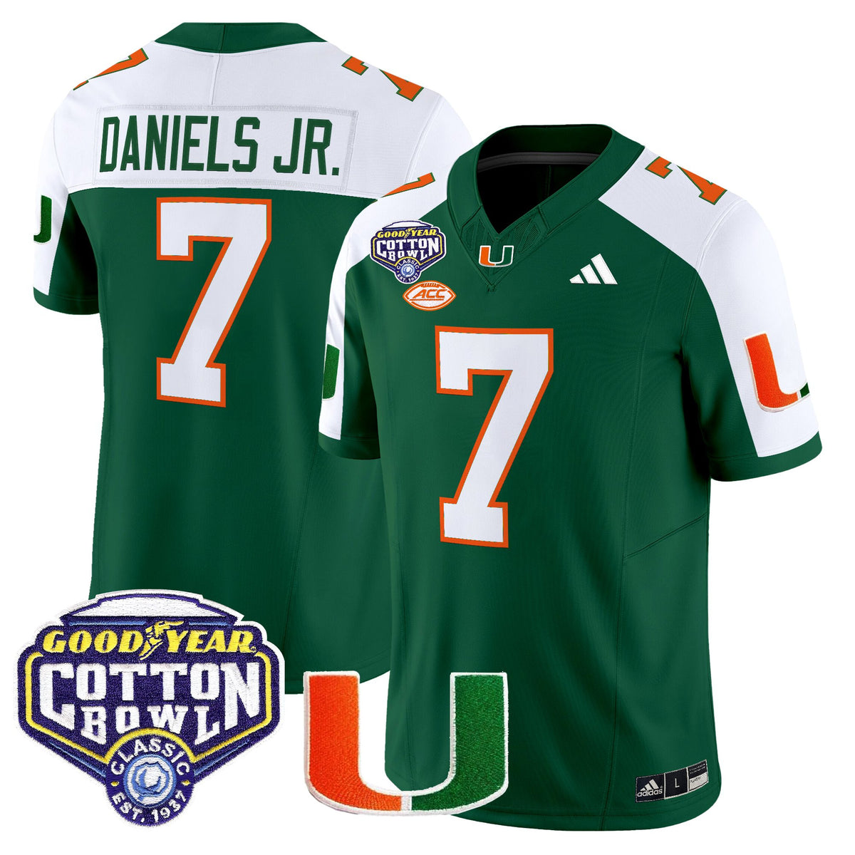 Men's Miami Hurricanes 2025 Cotton Bowl Vapor Limited Jersey - All Stitched