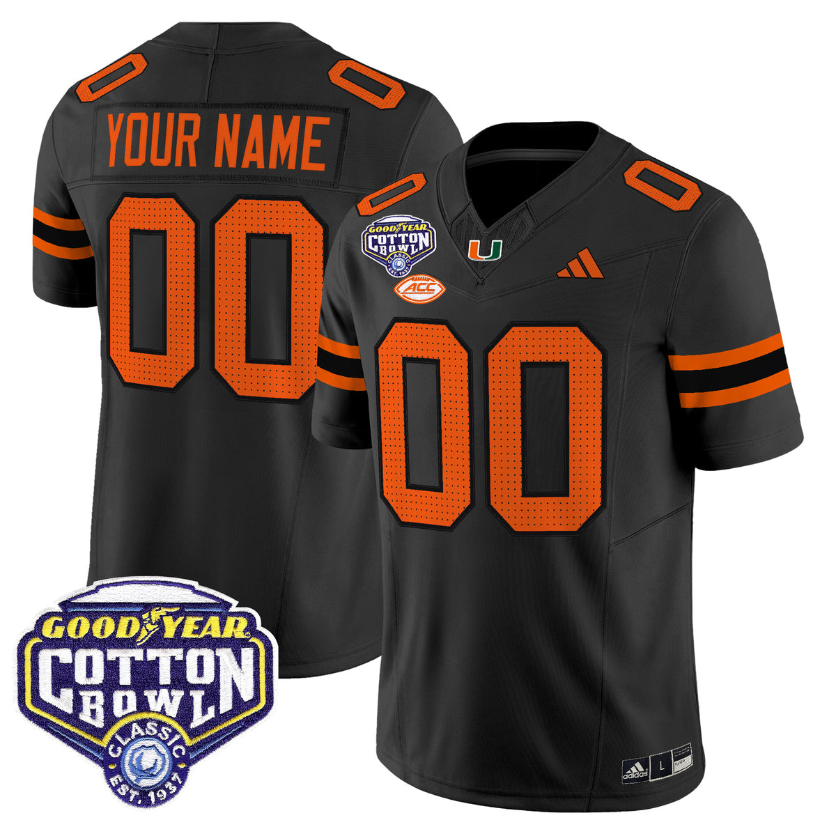 Miami Hurricanes 2025 Cotton Bowl Vapor Limited Custom Jersey - All Stitched