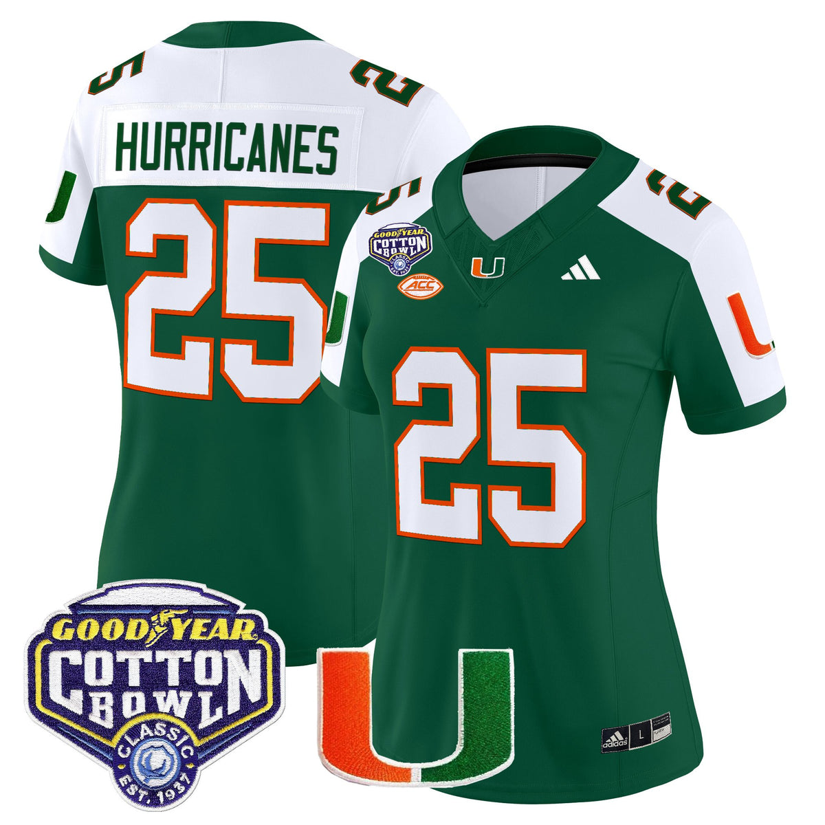 Women's Miami Hurricanes 2025 Cotton Bowl Vapor Limited Jersey - All Stitched