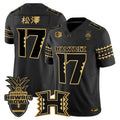 Men's Hawai'i Rainbow Warriors 2025 Hawai'i Bowl Gold Vapor Limited Jersey - All Stitched