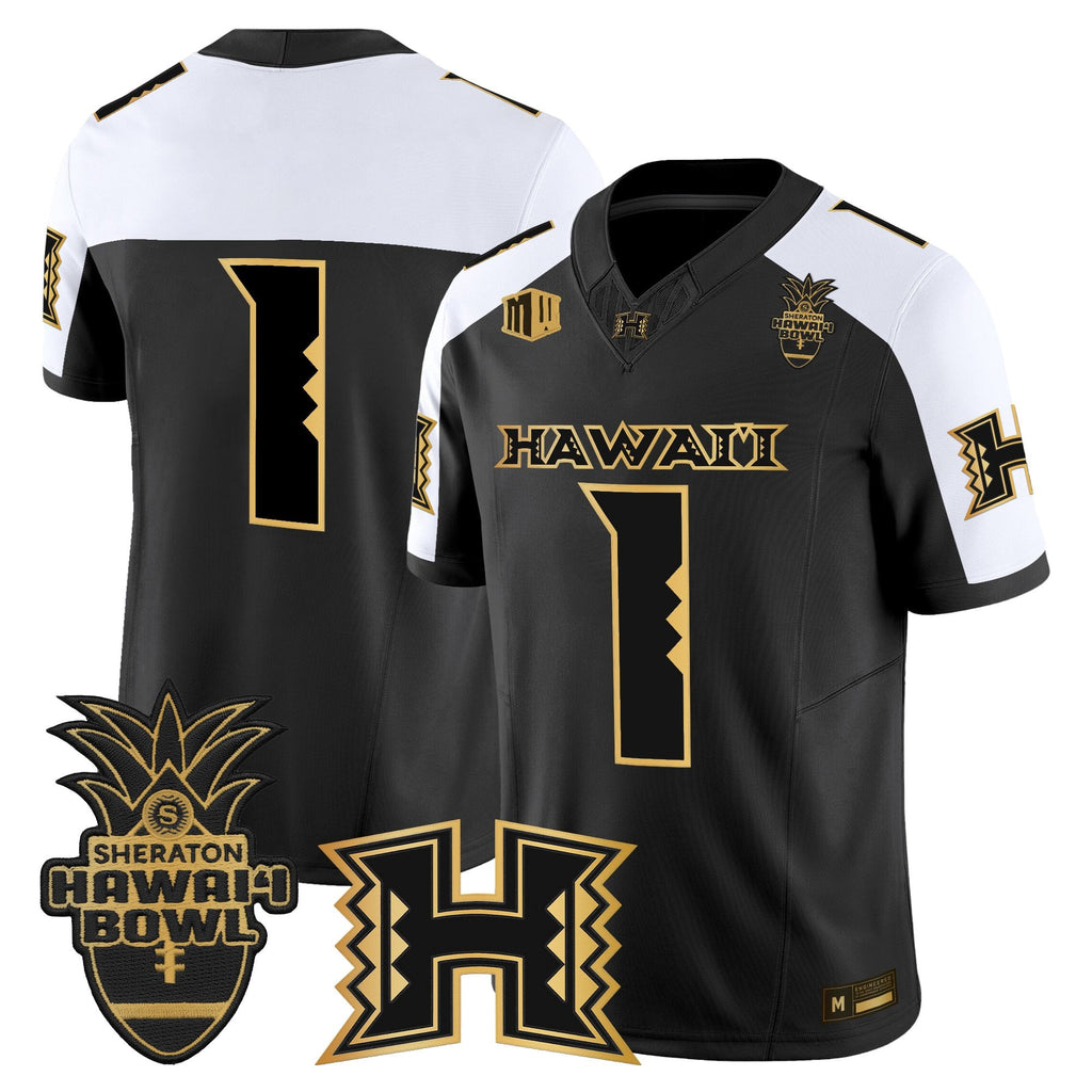 Men's Hawai'i Rainbow Warriors 2025 Hawai'i Bowl Gold Vapor Limited Jersey - All Stitched