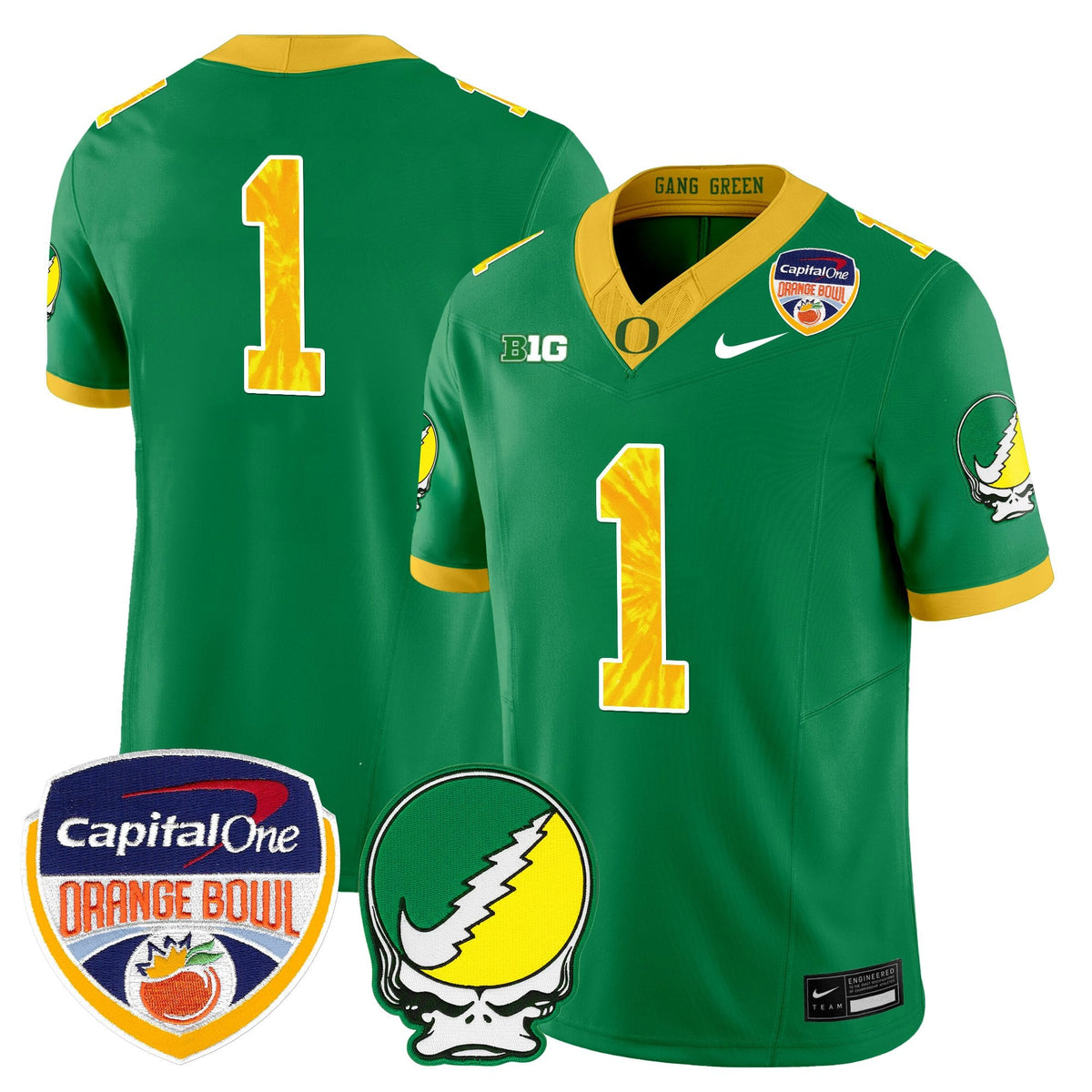 Men's Oregon Ducks "Grateful Ducks" Vapor Limited Jersey - 2025/26 Orange Bowl Patch - All Stitched