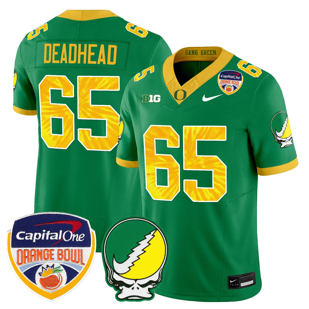 Men's Oregon Ducks "Grateful Ducks" Vapor Limited Jersey - 2025/26 Orange Bowl Patch - All Stitched