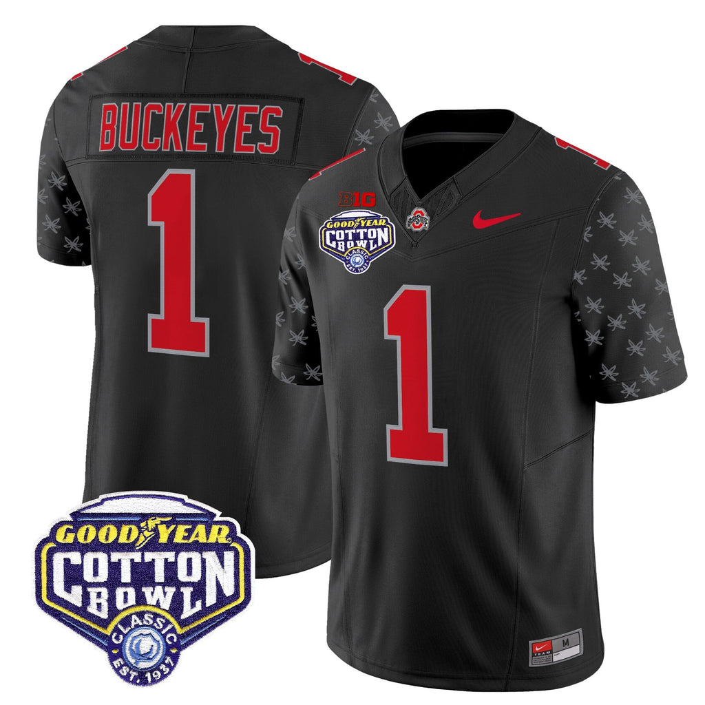 Men's Ohio State Buckeyes 2025 Cotton Bowl Patch Vapor Limited Jersey - All Stitched