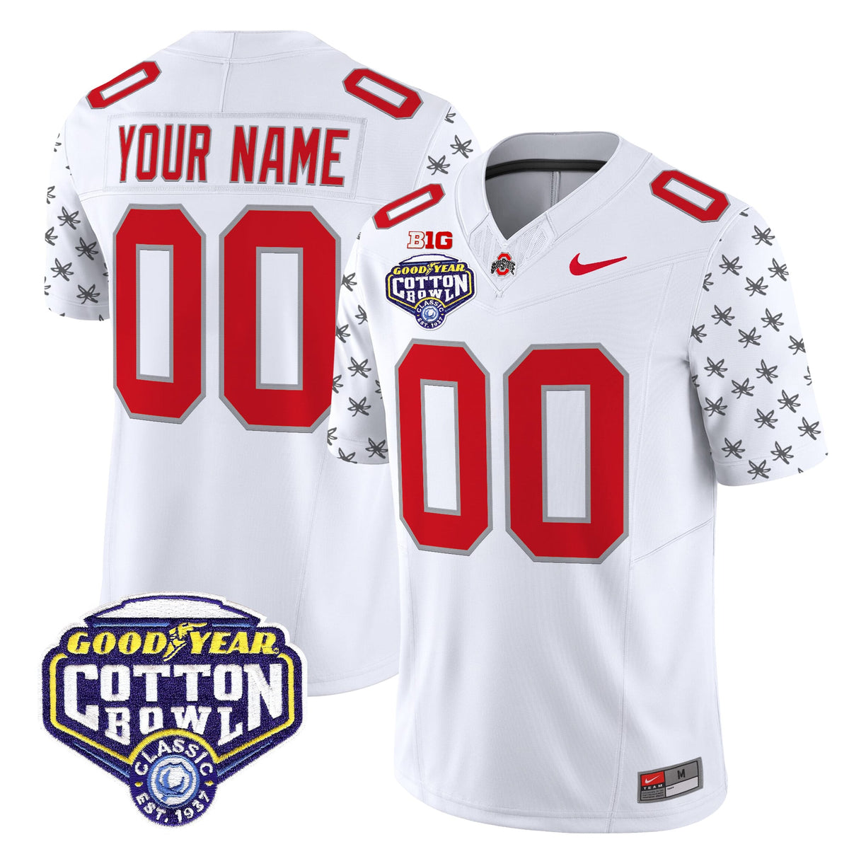 Ohio State Buckeyes 2025 Cotton Bowl Patch Vapor Limited Custom Jersey - All Stitched