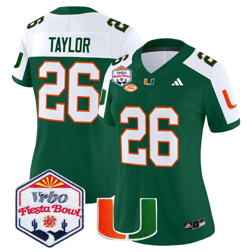 Women's Miami Hurricanes 2026 The Fiesta Bowl Vapor Limited Jersey - All Stitched