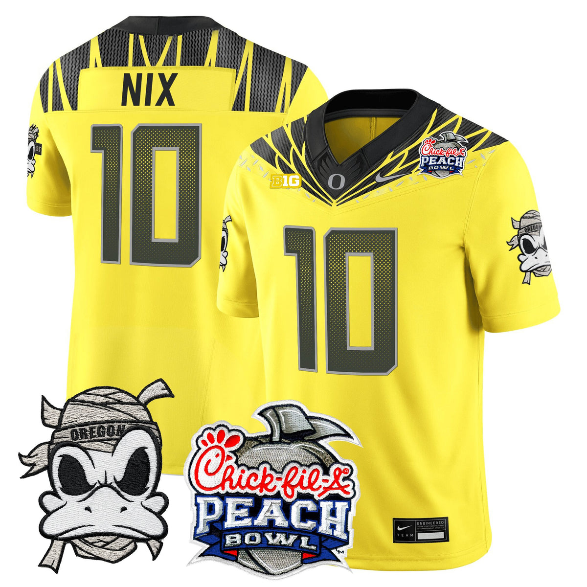 Men's Oregon Ducks "Mummy Duck" Vapor Limited Jersey - 2026 Peach Bowl Patch - All Stitched