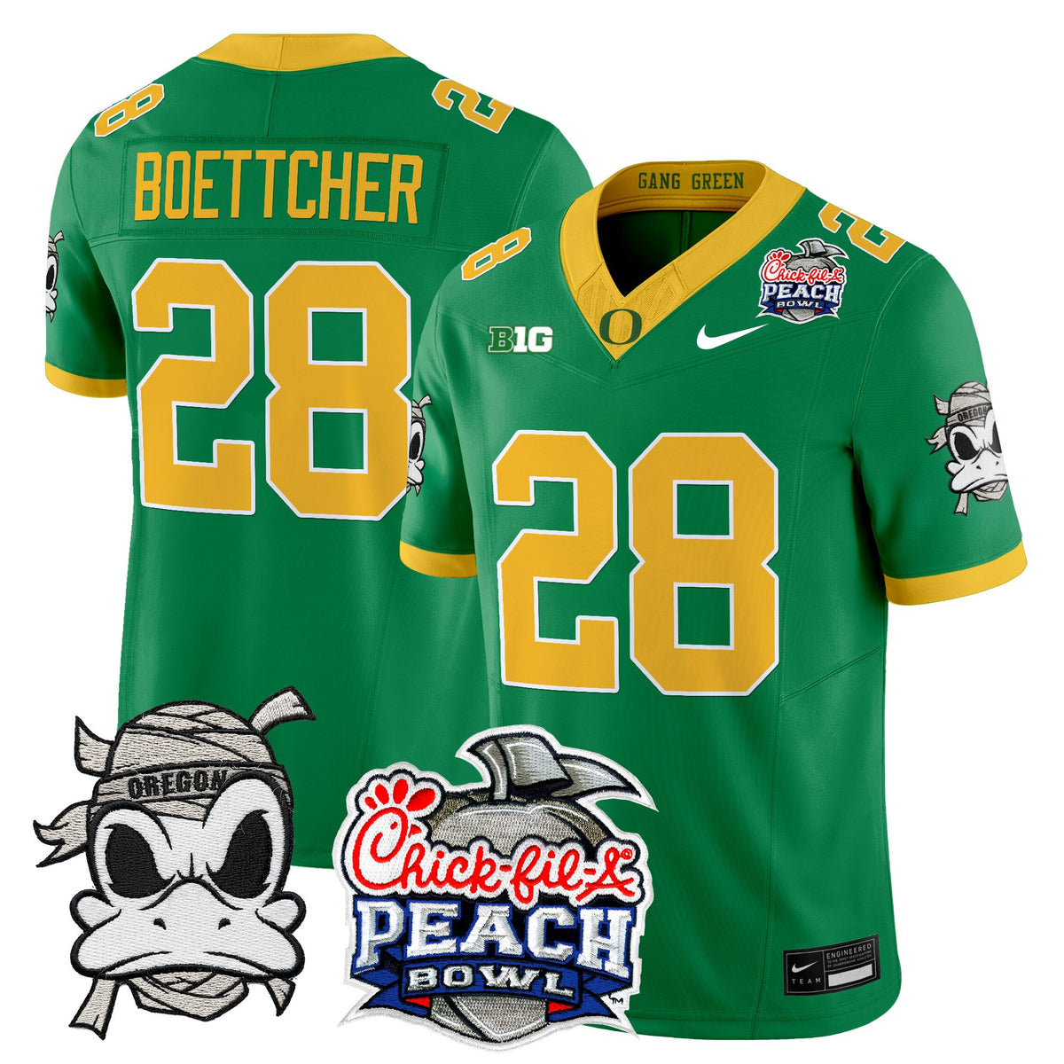 Men's Oregon Ducks "Mummy Duck" Vapor Limited Jersey - 2026 Peach Bowl Patch - All Stitched