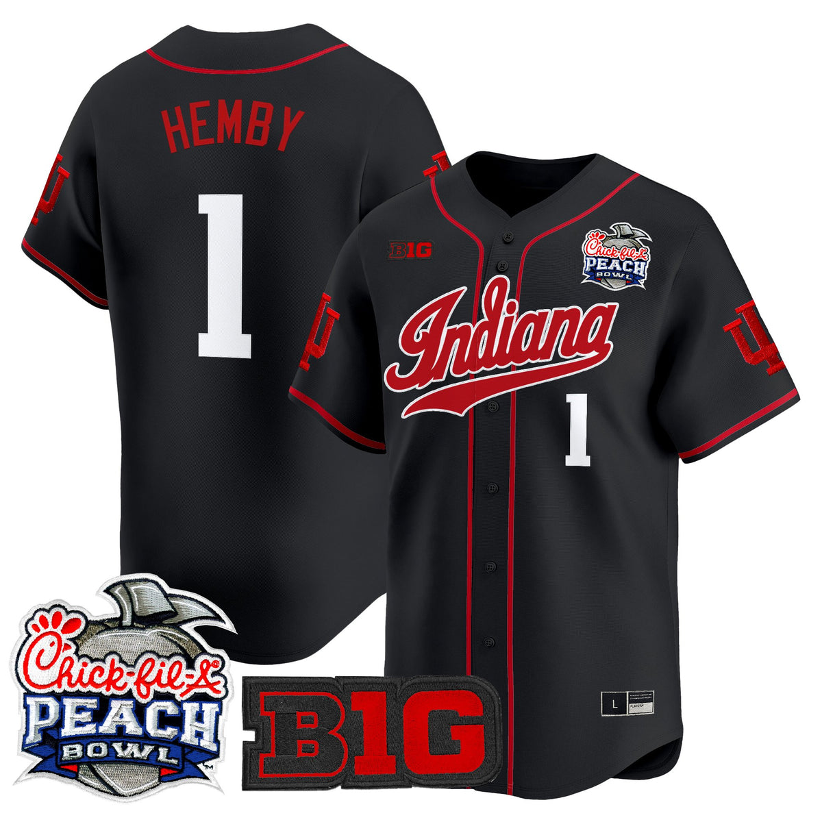 Men's Indiana Hoosiers 2026 Peach Bowl Vapor Baseball Jersey - All Stitched