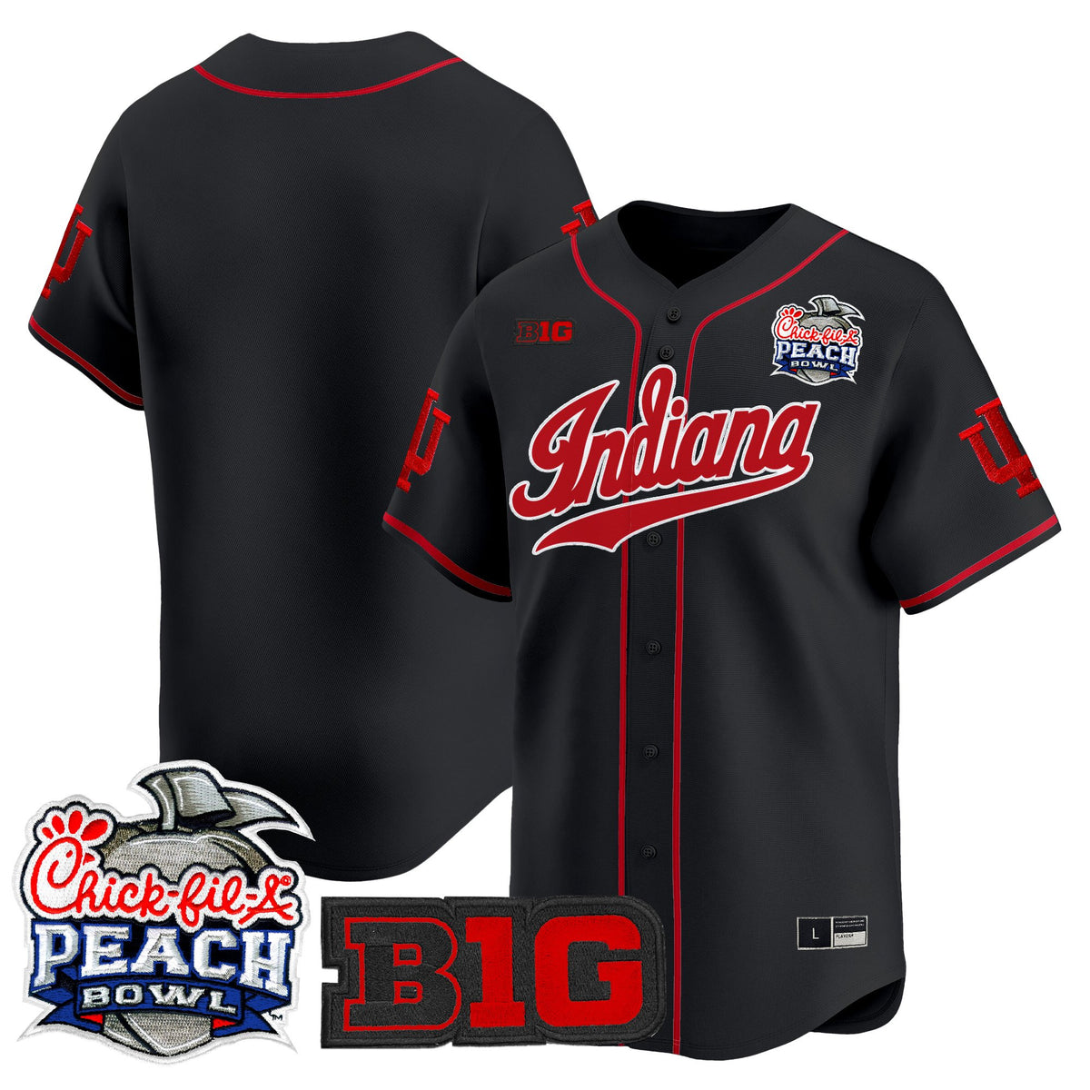 Men's Indiana Hoosiers 2026 Peach Bowl Vapor Baseball Jersey - All Stitched