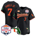 Men's Miami Hurricanes 2026 The Fiesta Bowl & Florida Patch Vapor Baseball Jersey - All Stitched