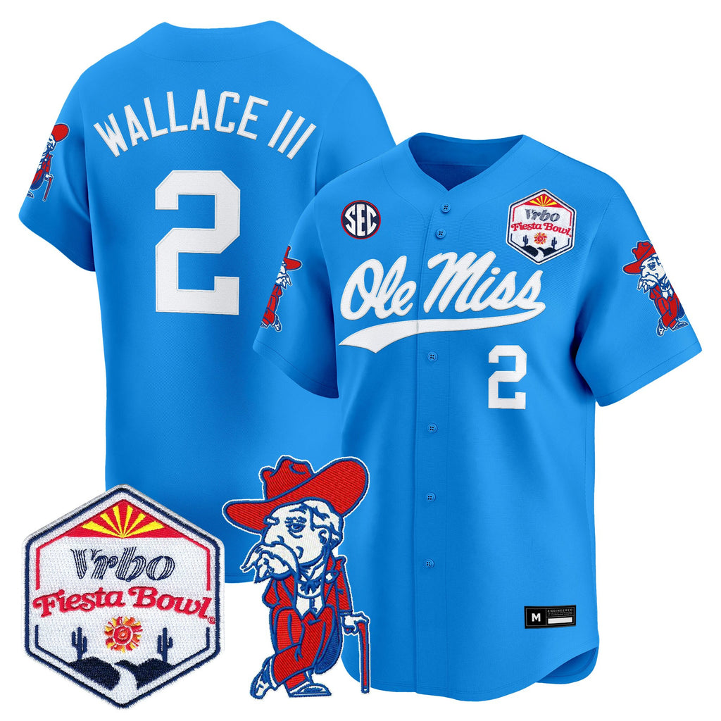 Men's Ole Miss Rebels 2026 The Fiesta Bowl Vapor Baseball Jersey - All Stitched