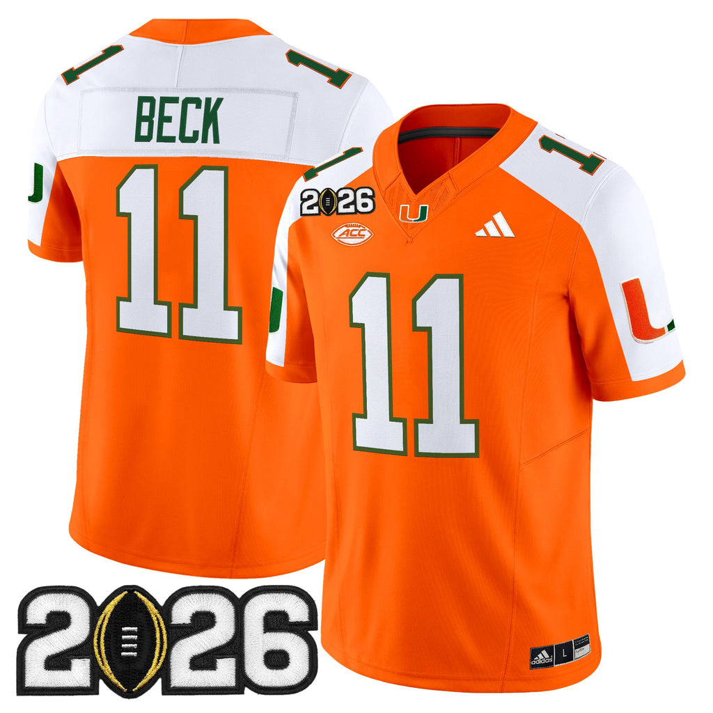 Men's Miami Hurricanes 2026 CFP Final Patch Vapor Limited Jersey - All Stitched