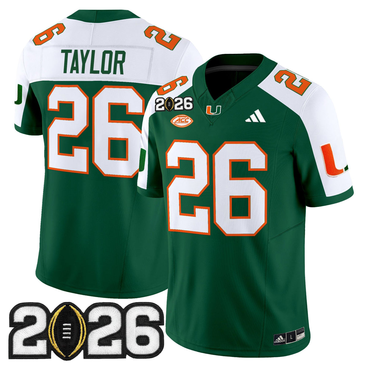 Men's Miami Hurricanes 2026 CFP Final Patch Vapor Limited Jersey - All Stitched
