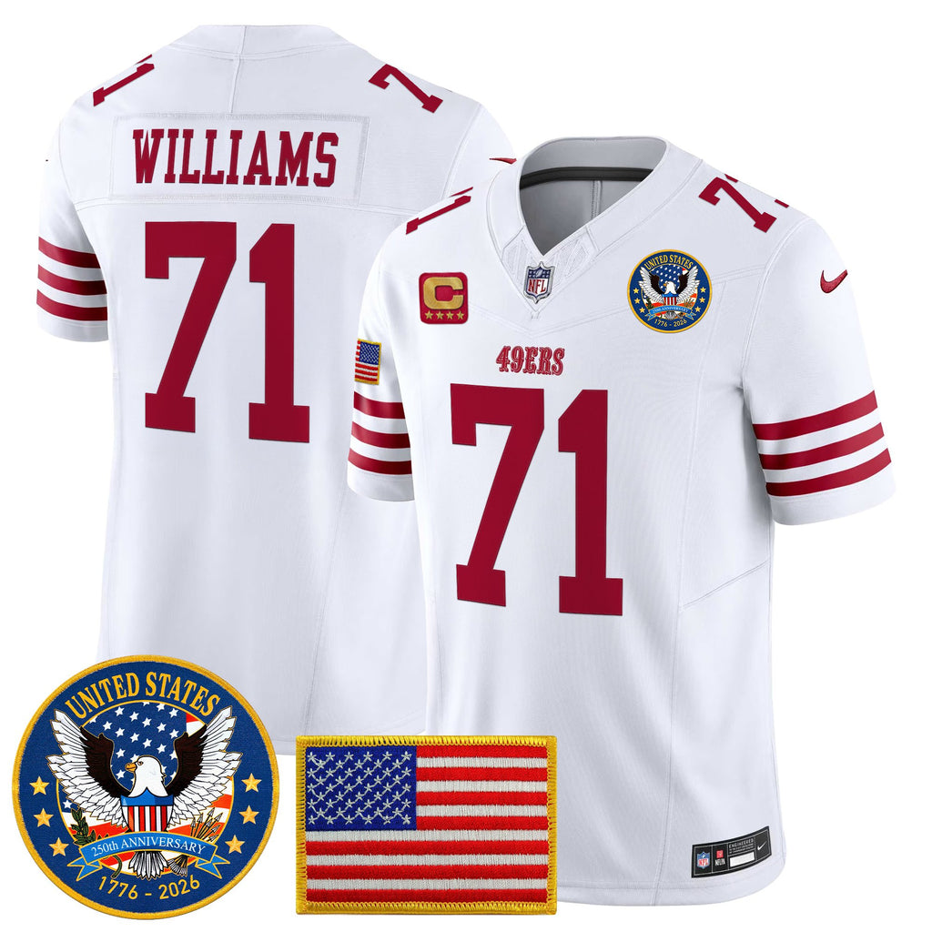Men's San Francisco 49ers "United States 250th Anniversary Patch" Vapor Limited Jersey - All Stitched