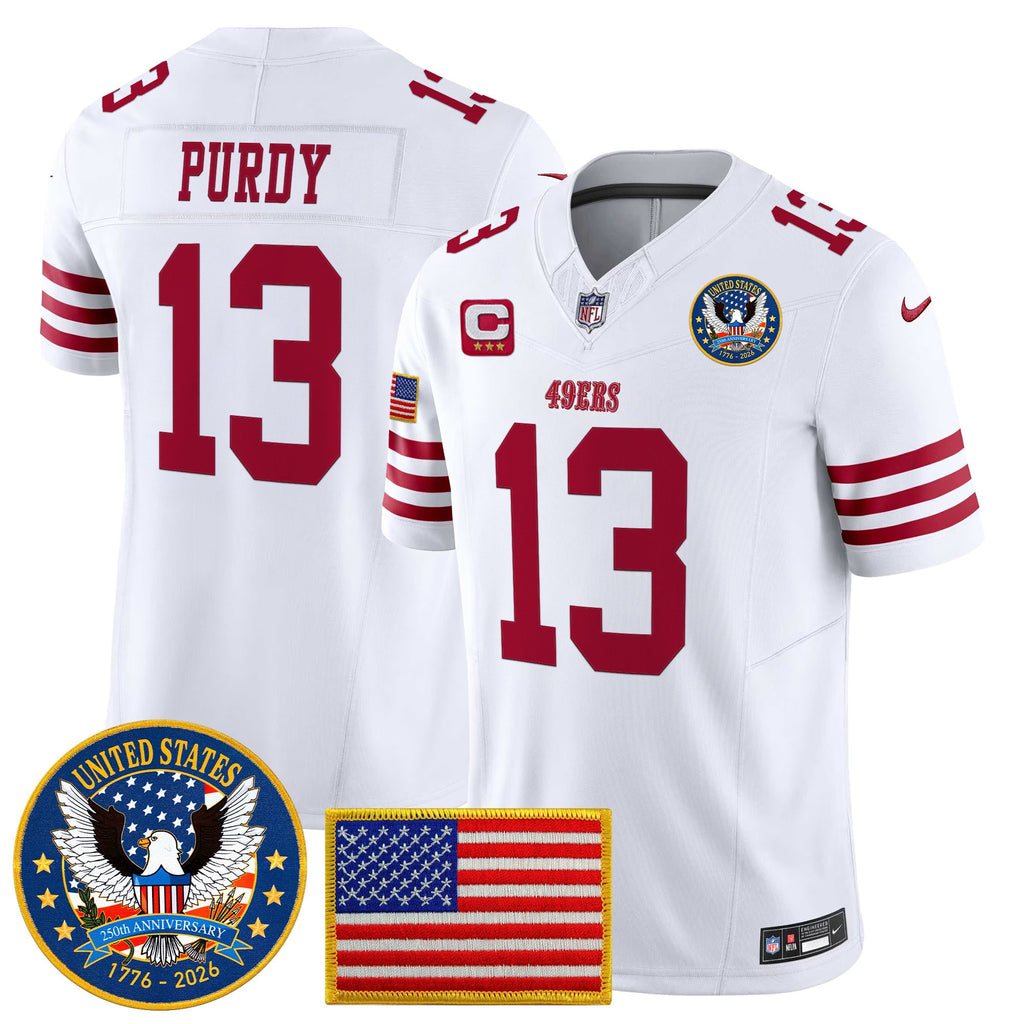 Men's San Francisco 49ers "United States 250th Anniversary Patch" Vapor Limited Jersey - All Stitched
