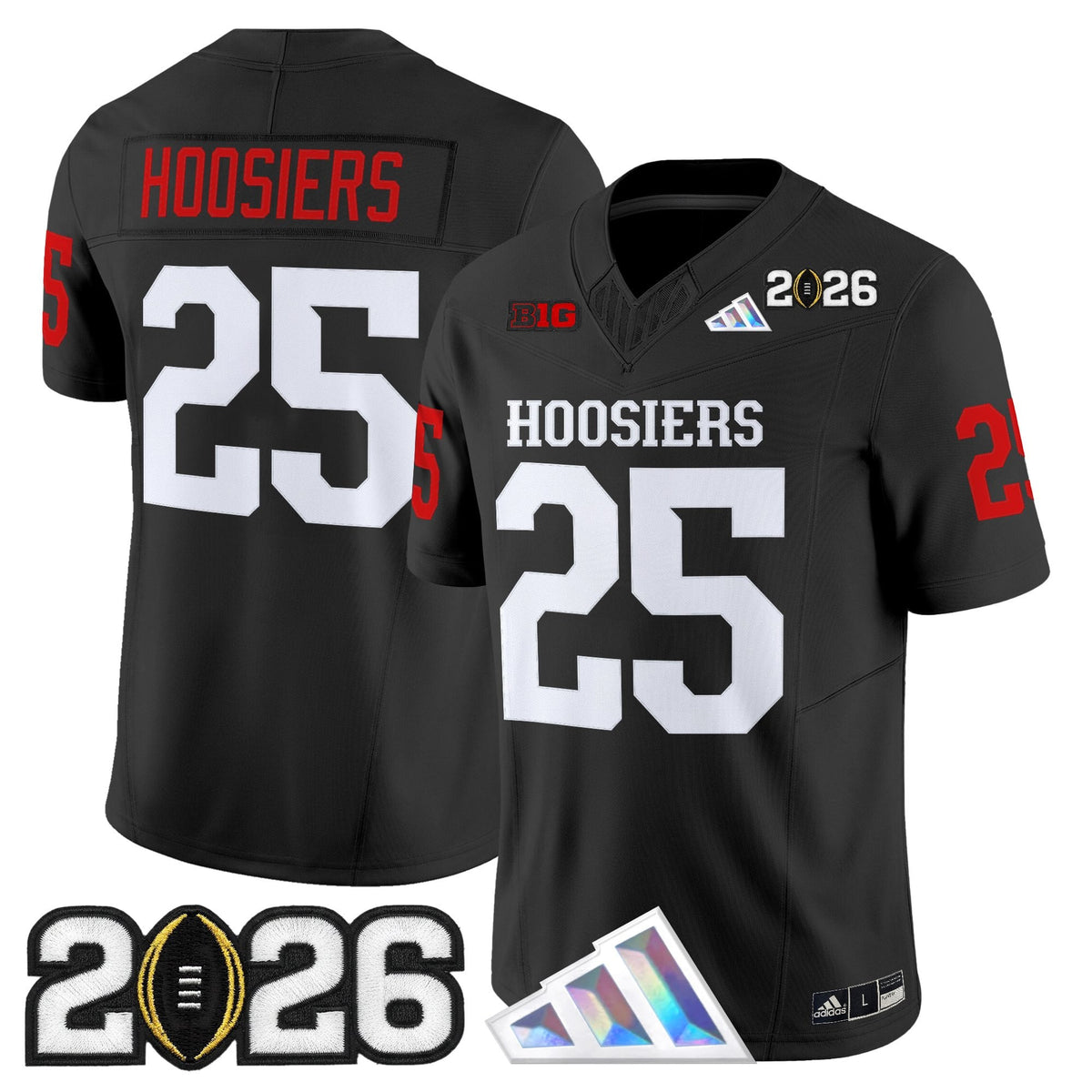 Men's Indiana Hoosiers 2026 CFP Final Patch Vapor Limited Jersey V4 - All Stitched
