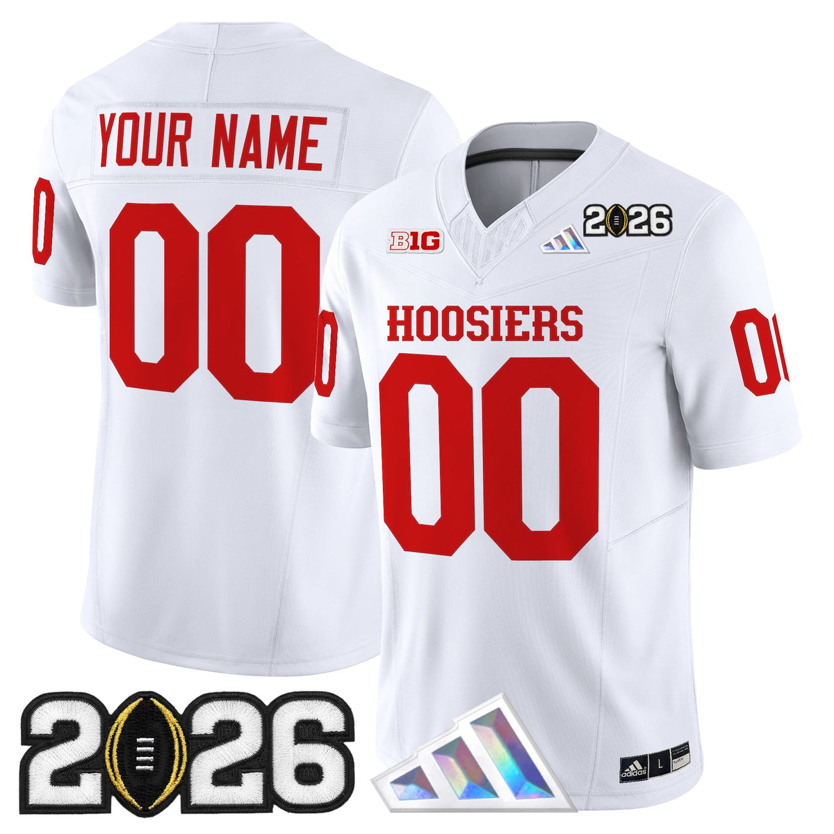 Indiana Hoosiers 2026 CFP Final Patch Vapor Limited Custom Jersey V4 - All Stitched
