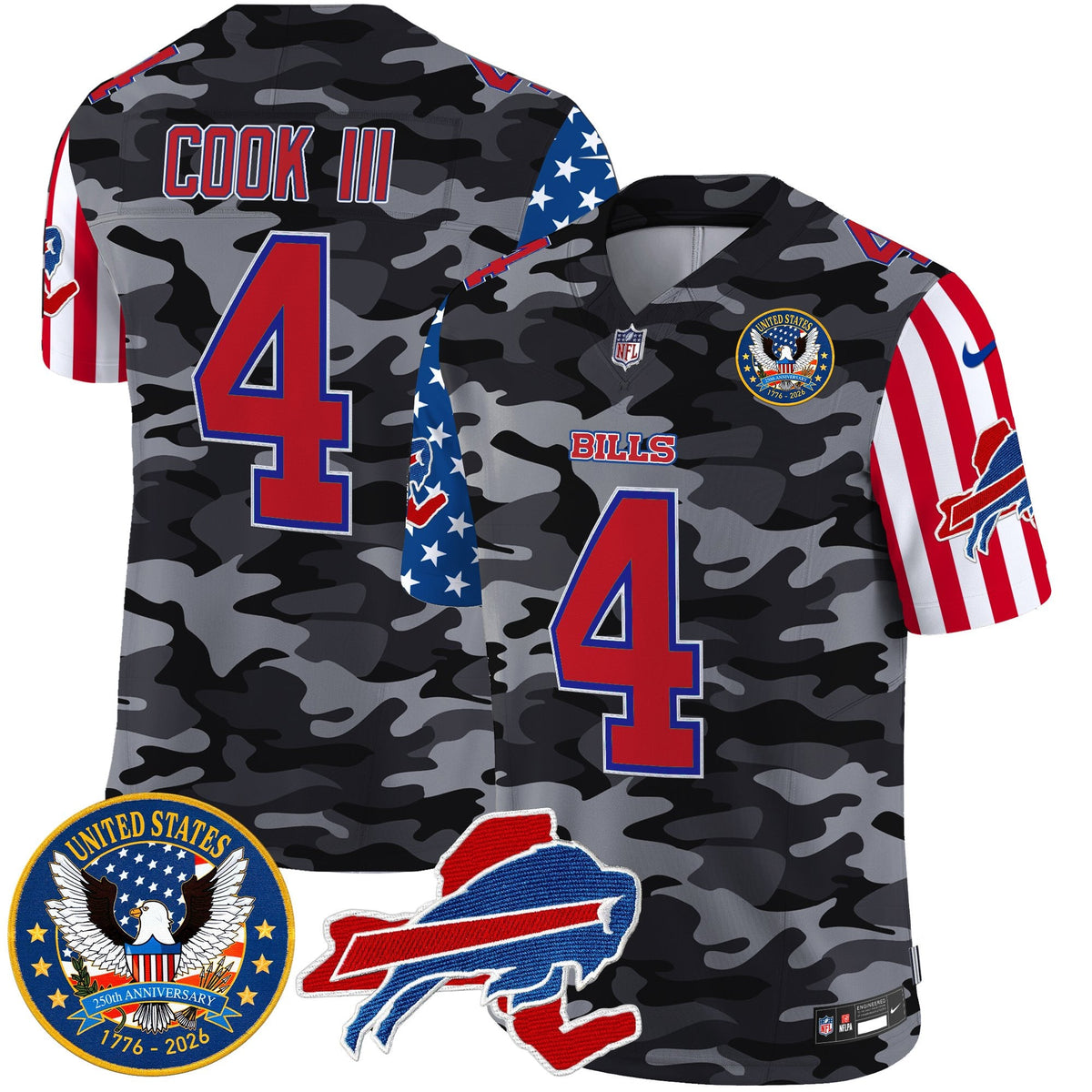 Men's Buffalo Bills "America250 Edition" Style Vapor Limited Jersey - All Stitched