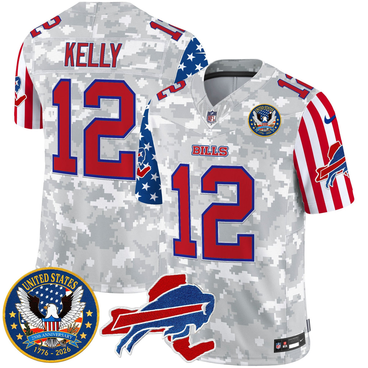 Men's Buffalo Bills "America250 Edition" Style Vapor Limited Jersey - All Stitched