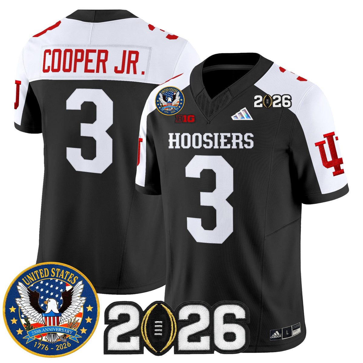 Men's Indiana Hoosiers "United States 250th Anniversary Patch" Vapor Limited Jersey - All Stitched
