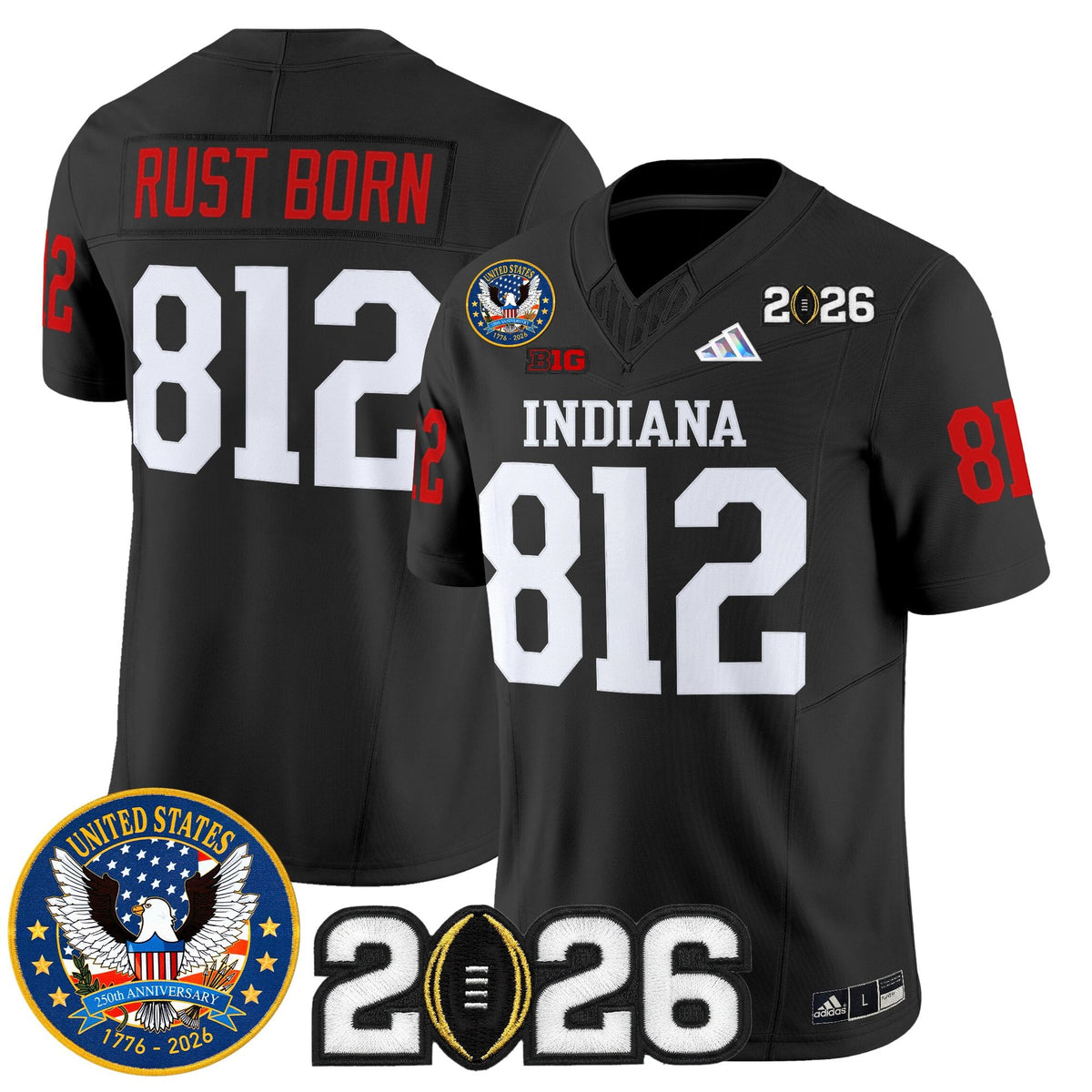 Men's Indiana Hoosiers "United States 250th Anniversary Patch" Vapor Limited Jersey V2 - All Stitched